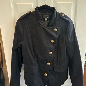 H&M Black Utility Jacket with Gold Buttons